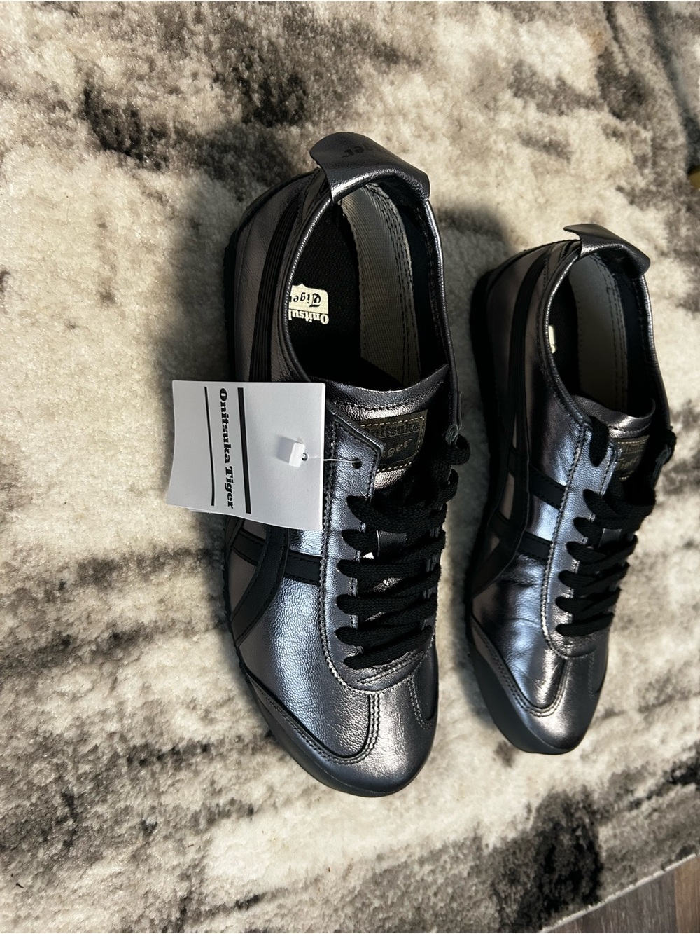 Onitsuka Tiger by Asics Men’s Metallic Charcoal and Black Sneakers - Picture 2 of 6